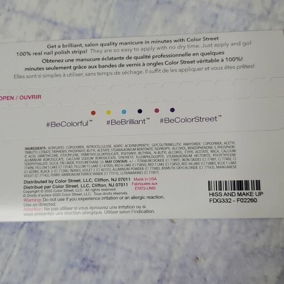 New and sealed Color Street Retired Hiss and Make Up - Picture 2 of 3